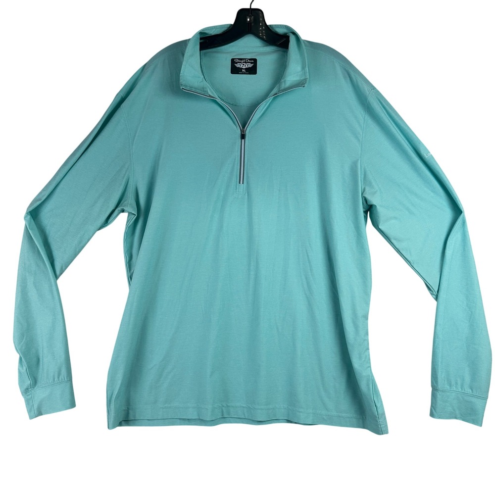 Straight Down‎ 1/4 Zip Pullover Mens XL Green Golf Performance Active